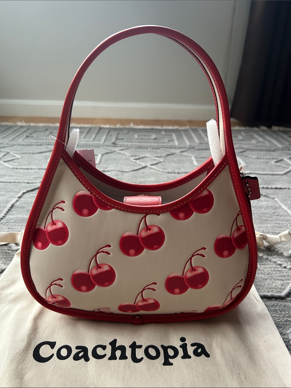 COACH Coachtopia Limited Edition Mini Shoulder Ergo Bag in Cherry Print-NWT